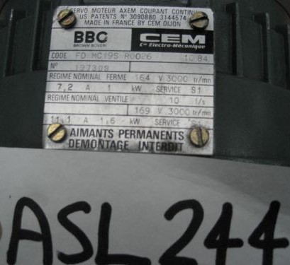 1Kw CEM/ABB Pancake dc motor