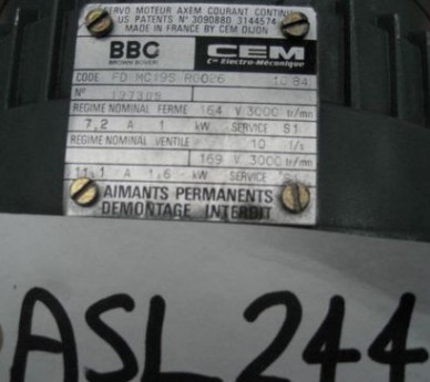 1Kw CEM/ABB Pancake dc motor