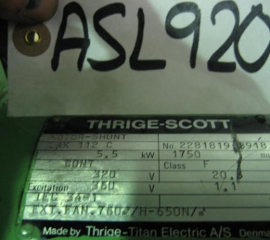 Thrige Scott Shunt Motor, 5.5KW, LAK 112C, No: 22818198918